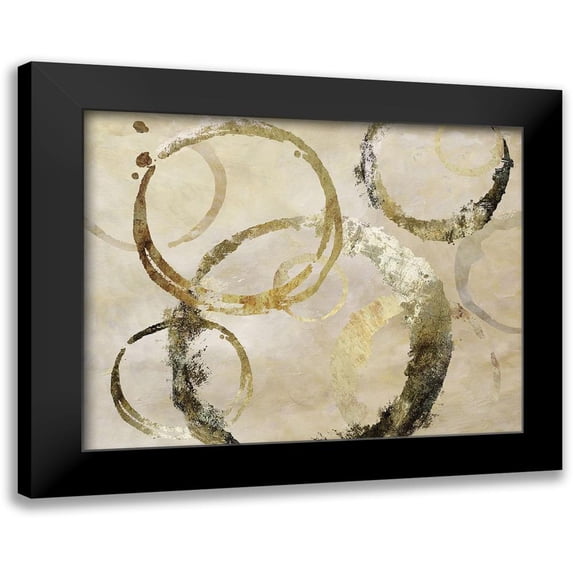 Nan 24x20 Black Modern Framed Museum Art Print Titled - Golden Rings