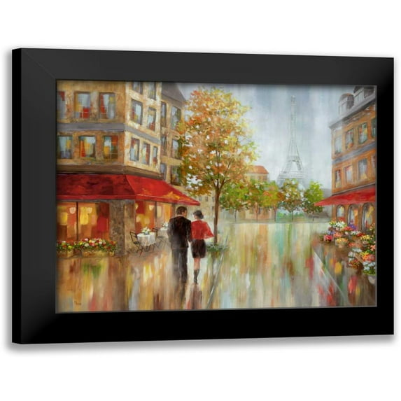 Nan 24x20 Black Modern Framed Museum Art Print Titled - Romantic Promenade II