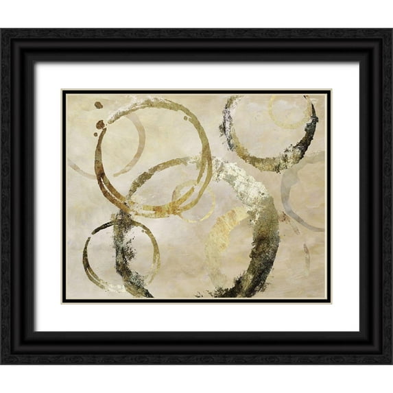 Nan 24x20 Black Ornate Wood Framed with Double Matting Museum Art Print Titled - Golden Rings