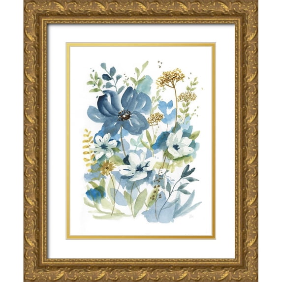 Nan 25x32 Gold Ornate Wood Framed with Double Matting Museum Art Print Titled - Wild Medley I