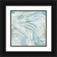 thumbnail image 1 of Nan 26x26 Black Ornate Wood Framed with Double Matting Museum Art Print Titled - Agate in Blue II, 1 of 4