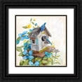 thumbnail image 1 of Nan 26x26 Black Ornate Wood Framed with Double Matting Museum Art Print Titled - Bluebirds, 1 of 4