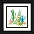 thumbnail image 1 of Nan 26x26 Black Ornate Wood Framed with Double Matting Museum Art Print Titled - Cactus Vignette I, 1 of 4