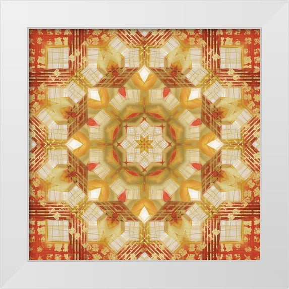 Nan 26x26 White Modern Wood Framed Museum Art Print Titled - Kaleidoscope Crosshatch