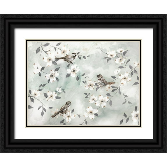 Nan 32x25 Black Ornate Wood Framed with Double Matting Museum Art Print Titled - Spring Serenade