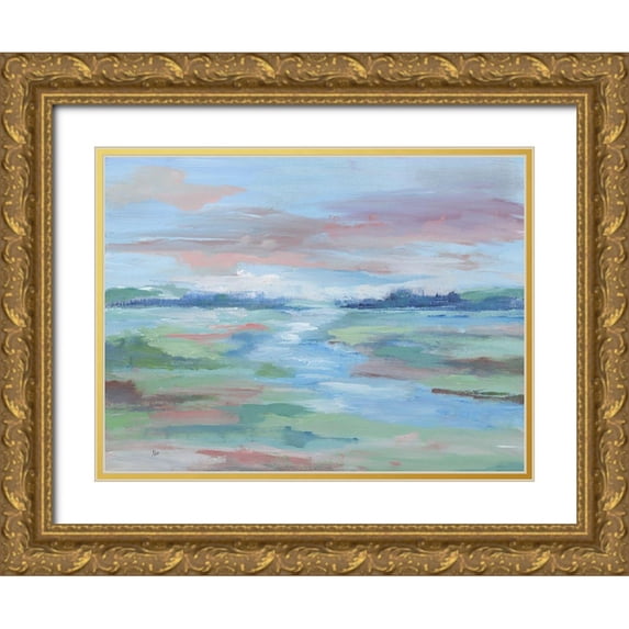 Nan 32x25 Gold Ornate Wood Framed with Double Matting Museum Art Print Titled - Field of Dreams
