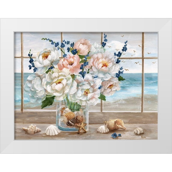 Nan 32x25 White Modern Wood Framed Museum Art Print Titled - Coastal Window
