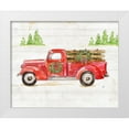 thumbnail image 1 of Nan 32x26 White Modern Wood Framed Museum Art Print Titled - Watercolor Winter Truck, 1 of 4