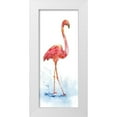 thumbnail image 1 of Nan 8x14 White Modern Wood Framed Museum Art Print Titled - Flamingo Splash I, 1 of 4