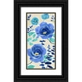 thumbnail image 1 of Nan 9x14 Black Ornate Wood Framed with Double Matting Museum Art Print Titled - Blue Modern Garden I, 1 of 4