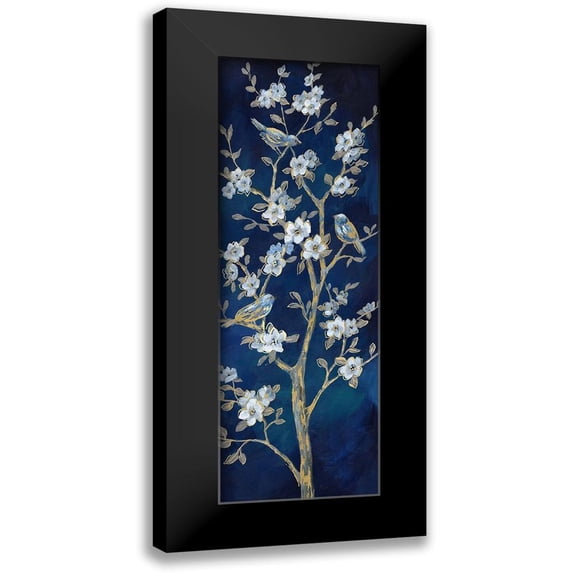Nan 9x18 Black Modern Framed Museum Art Print Titled - Indigo Spring II