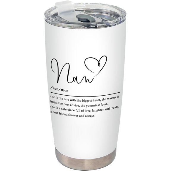 Nan Gifts Tumbler, Gifts for Nan, Grandma Tumbler, Best Grandma Gifts, Gifts for Grandma, Nan Definition Stainless Steel Tumbler with Lid and Straw 20oz