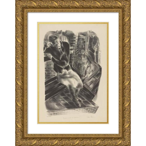 Nan Lurie 11x14 Gold Ornate Wood Frame and Double Matted Museum Art Print Titled - Women's House of Detention (1935 - 1943)