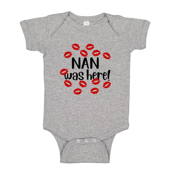 Nan Was Here Baby Bodysuit One Piece 24 mo Athletic Heather