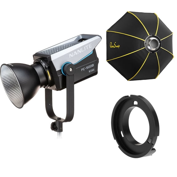 NanLite FC-500B 520W Bi-Color LED Video Spotlight, Bundle with ParaSnap 36" Octa NewGen Softbox and OTA-F1 Adapter