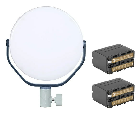 NanLite Nanlite Miro 30C 30W Bi-Color LED Round Panel Light, Midnight Blue with NP-F970 Lithium-Ion Battery Pack (7.2V 7800mAh)