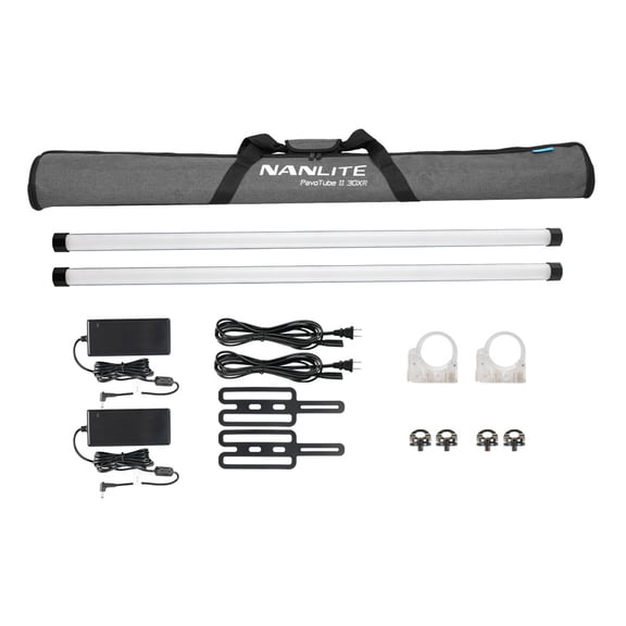 NanLite PavoTube II 30XR 4' 36W RGBWW LED Pixel Tube 2-Light Kit with Built-In CRMX
