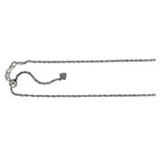 CENTRAL DIAMOND CENTER Nana 1.0mm D-Cut Rope Chain - 16" - White Gold Plated Sterling Silver