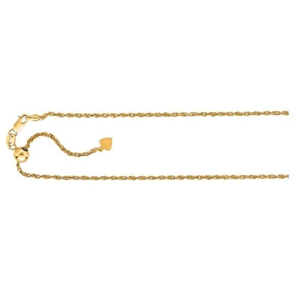 Nana 1.0mm D-Cut Rope Chain - 16" - Yellow Gold Plated Sterling Silver
