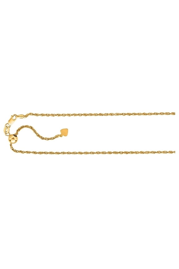 Nana 1.0mm D-Cut Rope Chain - 16" - Yellow Gold Plated Sterling Silver