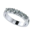 thumbnail image 1 of Nana 10 Karat White Gold Shared Prongs W/Side CZs 5 Stone Pure Brilliance Zirconia Simulated Diamond Band - Size 5, 1 of 7