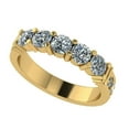 thumbnail image 1 of Nana 10 Karat Yellow Gold Shared Prongs W/Side CZs 5 Stone Pure Brilliance Zirconia Simulated Diamond Band - Size 4.5, 1 of 7
