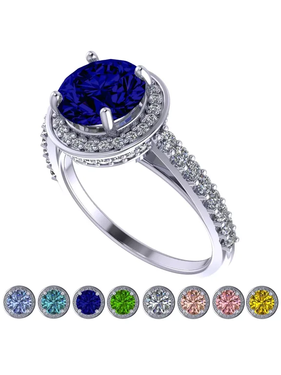 2ct Pure Brilliance Zirconia Halo Engagement Ring-Round Cut-September-8