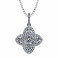 thumbnail image 1 of Nana 4-Points Dancing Stone Pendant Silver & Pure Brilliance Zirconia with 0.8mm 22" Adjustable Box Chain-Platinum Plated, 1 of 7
