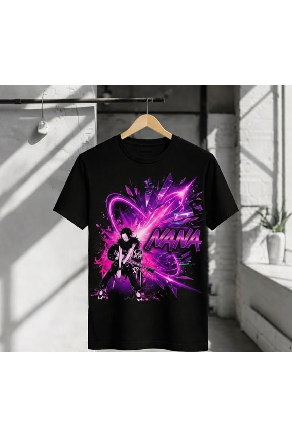 Nana Anime Graphic T-Shirt Punk Rock Aesthetic Manga Streetwear Black Tee