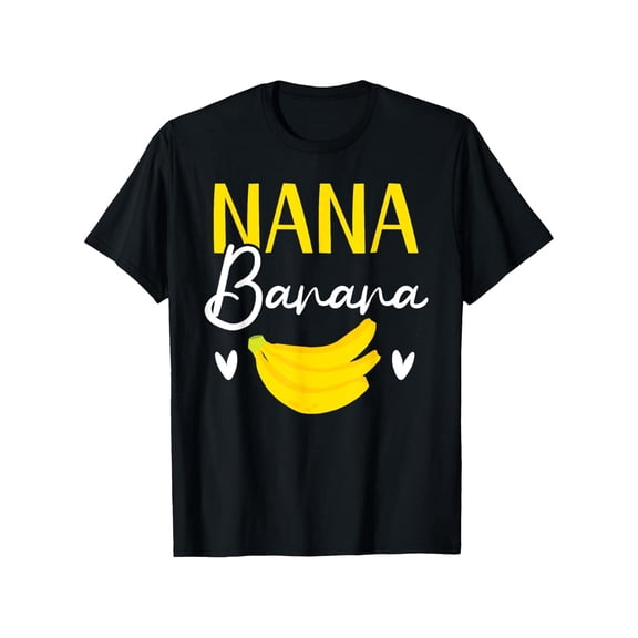 Nana Banana Men's Graphic T-Shirt - Black Casual Summer Tee with Bold Yellow "NANA Banana" Print & Playful Banana Design, Regular Fit, Machine Washable, Ships from USA, Casual Summer Wear