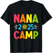Nana Camp 2025 Family Vacation Summer Camping Crew Kids T Shirt Funny Gift Idea