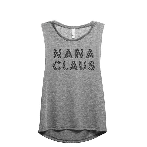 Nana Claus Women's Fashion Sleeveless Muscle Workout Yoga Tank Top Heather Grey Grey X-Large