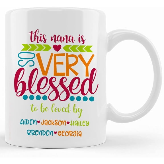 Nana Coffee Mug, Mother's Day Mug, Nana Coffee Mug, Grandma Loves Her Grandkid, Grandma Christmas Gift, Nana Coffee Cup, Gift From Grandkids, Ceramic Novelty Coffee Mug, Tea Cup, Gift Pr