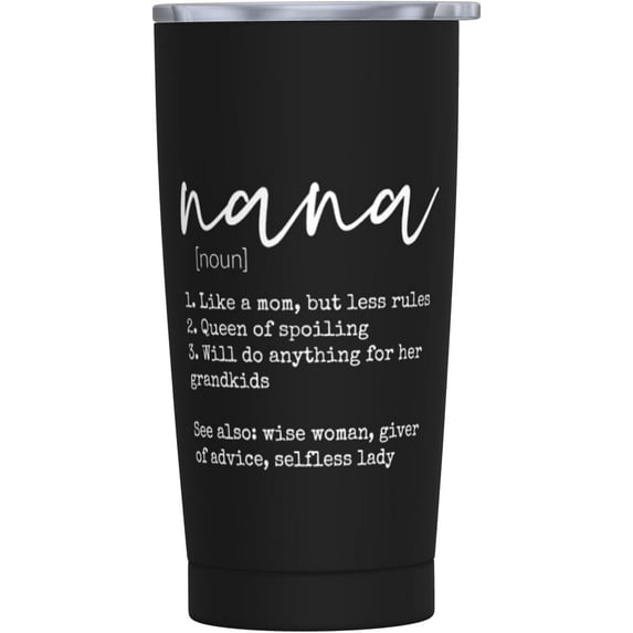 Nana Definition 20 OZ Tumbler, Travel Coffee Mug, Nana Gifts From Grandkids, Nana Birthday Gifts For Nana Mug, Christmas Gifts From Granddaughter Grandson, Rainbow Mug Gifts For Grandma Nana