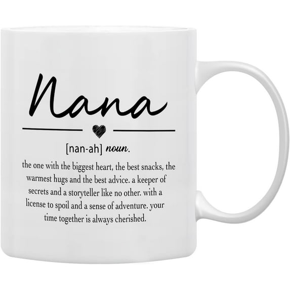 Nana Definition Coffee Mugs Mug, Nana Grandma Mother''s Birthday Gifts for Granddaughter Grandson,Best Grandma Nana Gifts Double Side Printed Ceramic Mug Cup 11 Ounce
