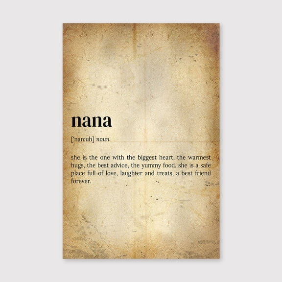 Nana Definition Print: Quote Wall Art, Grandparent Giftfor Living Room Bedroom Office Farmhouse Neutral Home Artwork Ready to Hang 8x12 inch