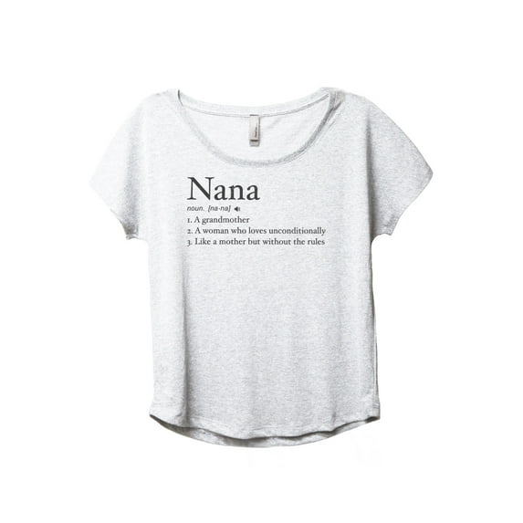 Nana Definition Women's Fashion Slouchy Dolman T-Shirt Tee Heather White Small