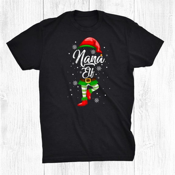 Nana Elf Matching Family Christmas Holiday Pajama Elves Unisex T-Shirt up to size 5XL