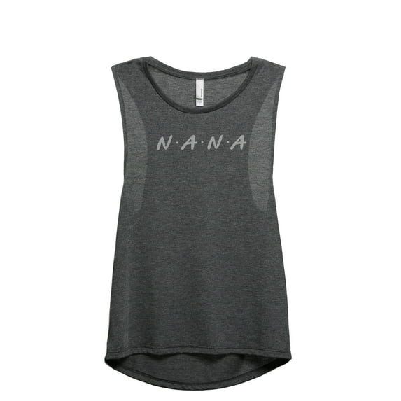 Nana Friends Women's Fashion Sleeveless Muscle Workout Yoga Tank Top Charcoal Grey X-Large