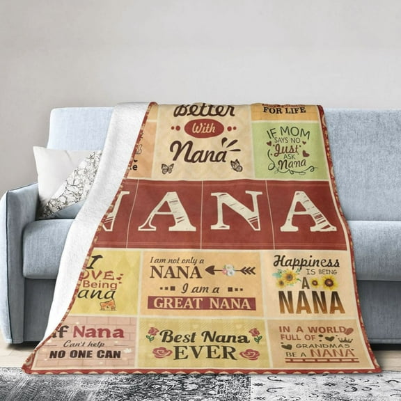 Nana Gift Blanket for Nana's Birthday, Mother's Day, Christmas & Thanksgiving 80x60