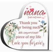Nana Gift from Grandchildren 4 x 4 Inches, Heart Acrylic Decoration, Birthday Mothers Day Best Grandma Ever Keepsake