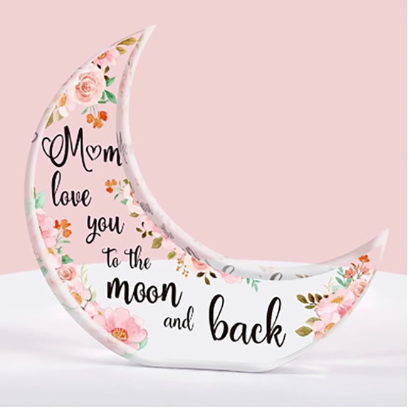 Nana Gifts, 2D Acrylic Moon Decor, Engraved Touching Sayings, Mother's Day Present for Nana, Grandma, Nanny, Birthday Holiday Gift, Tabletop Ornament for Home Living Room