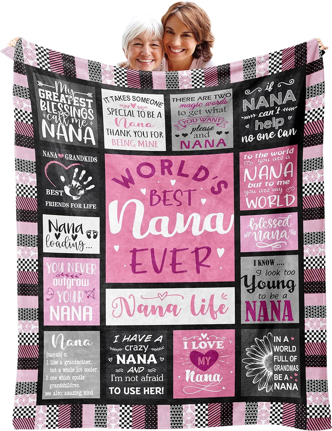 Nana Gifts Blanket 60\u201dx80\u201d, Gifts for Nana, Nana Blanket, Nana Birthday Gifts, Birthday Gift for Nana, Best Nana Ever Gifts, Nana Gifts from Grandkids, Grandma Gifts, Granny Gigi Mimi Gift