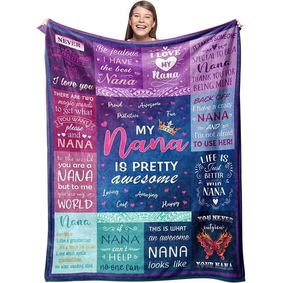 Nana Gifts Blanket - Birthday Gifts for Nana Throw 50" X 60" - Nana Gifts from Grandkids - Grandma Gifts for Mothers Day - Nana Birthday Gifts - Gigi Gifts for Grandma - Best Nana Ever Gifts