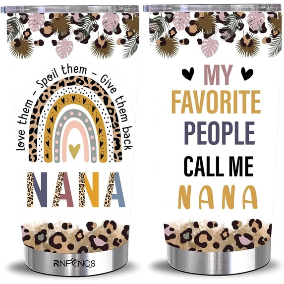 Nana Gifts Coffee Tumblers with Lids and Straws, My Favorite People Call Me Nana Travel Tumbler Cups 20 OZ for Grandma