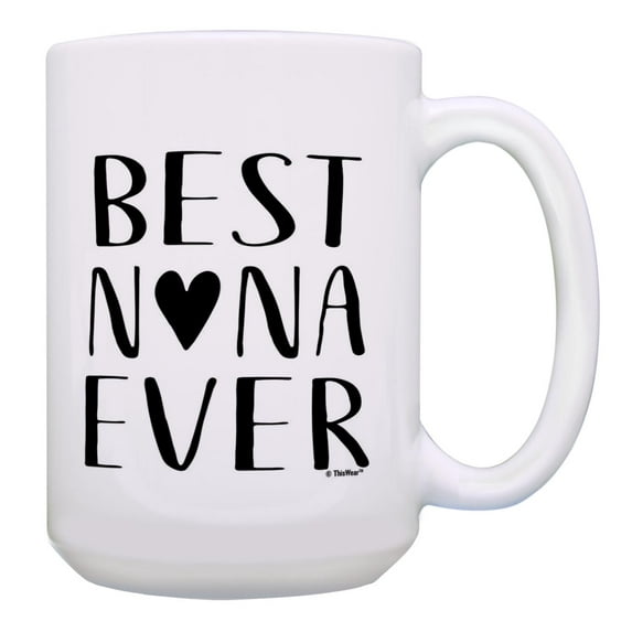Nana Gifts For Women Best Nana Ever Heart Family 15oz Ceramic Coffee Mug Nana