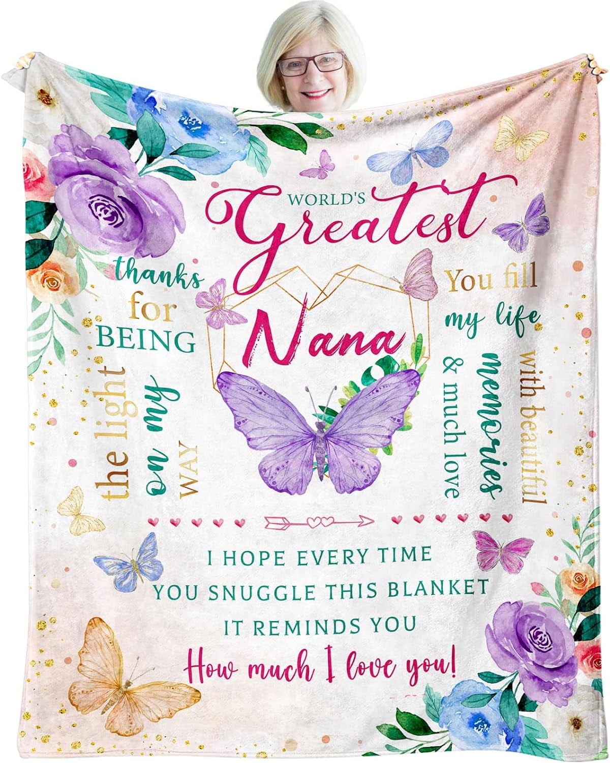 Nana Gifts, Gifts for Nana Christmas Throw Blanket 60" X 50", Unique