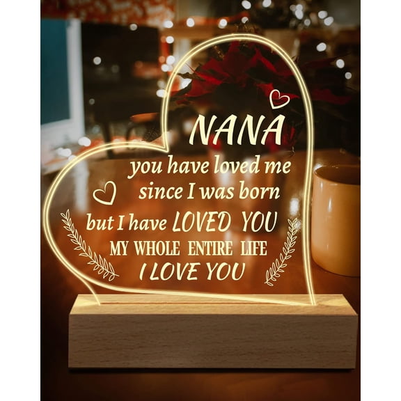 Nana Gifts from Grandchildren, Engraved Night Light 15 * 19CM, Valentines Day Birthday Christmas Mothers Day Gifts for Nana, Grandma, Grammy, Grandmother