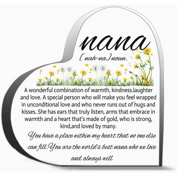 Nana Gifts For Grandma Nana Mothers Day Gift Gift For Nana Best Nana Gifts Nana Birthday Gift Ideas Gifts For Women Men,Acrylic Heart Keepsake For Family And Friends