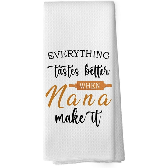 Nana Gifts Kitchen Towels - Grandmother Mom Dish Towels, Grandma Birthday Gifts from Grandkids Decorative Absorbent Dishcloths Hand Towel for Kitchen Decor 18x26 Inches
